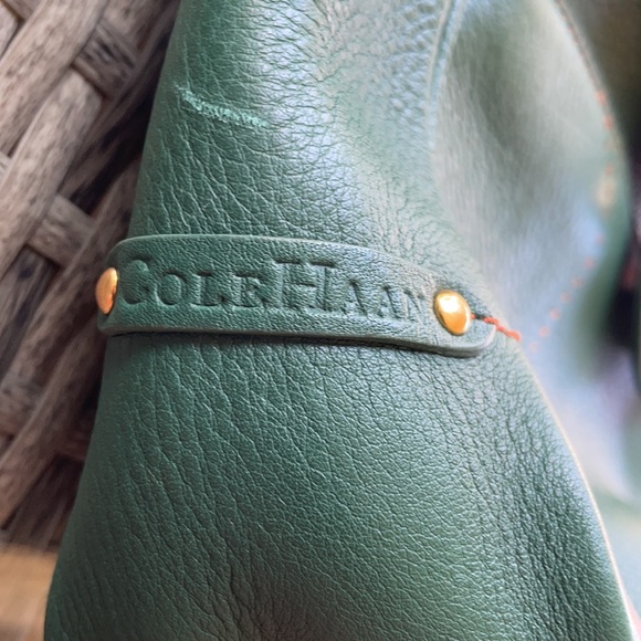 Cole Haan Deep Teal Leather Flap Shoulder Bag. - Picture 2 of 13